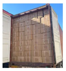 Carton-packed inner tubes loaded in a container